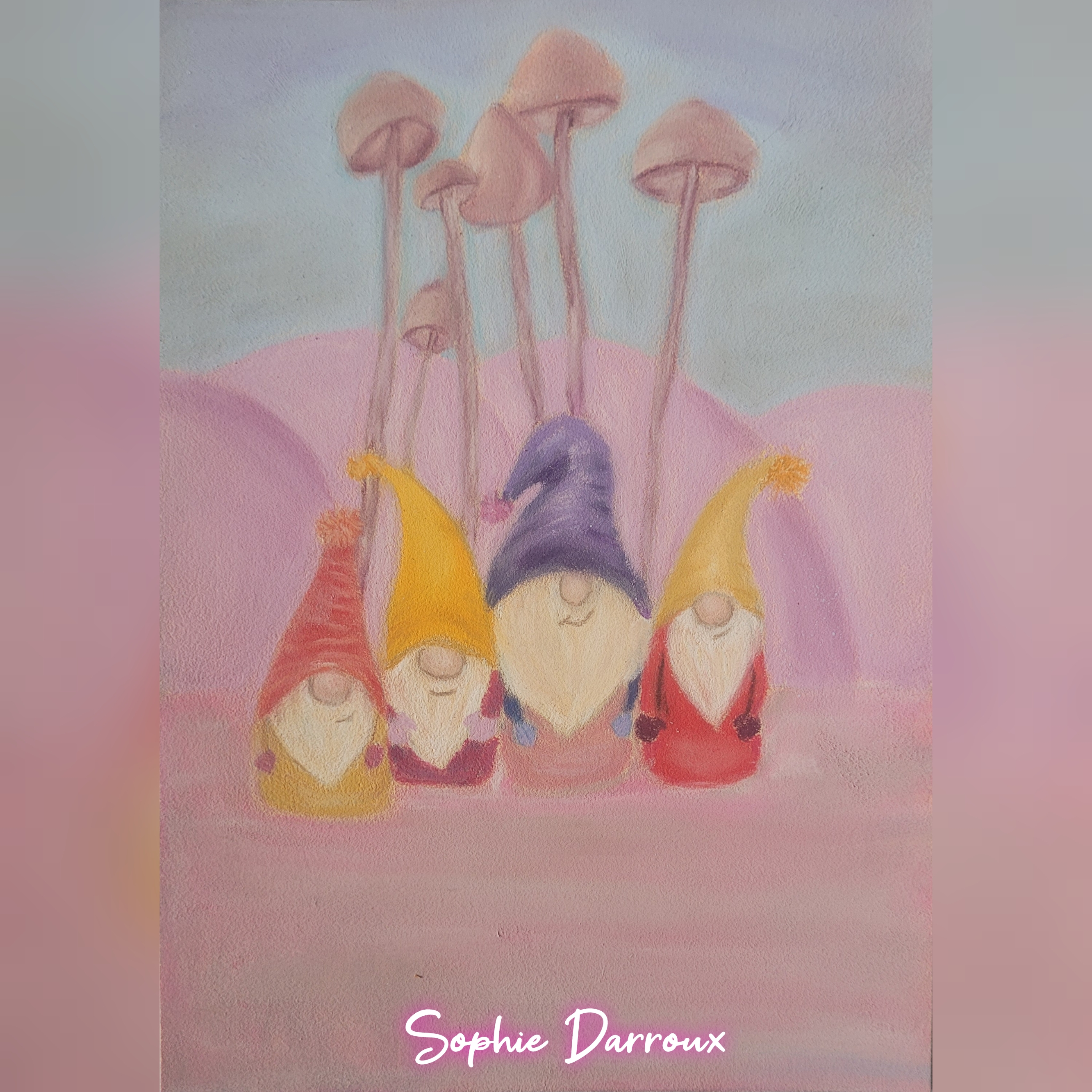 Dessin aux pastels - Le sourire des lutins