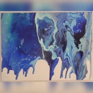 Tableau - Chute azur - Acrylique 30x40cm